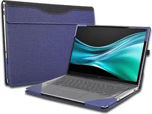Laptop Case Cover for 14 inch HP EliteBook 840 845 G9 G10 G11 & for HP Elite x360 1040 G9 G10 &for ZBook Firefly G9 G10 G11,Notebook PC Sleeve PU Leather Protective Bag Accessories Blue