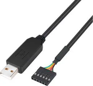 FTDI USB to TTL Serial 3.3V Adapter Cable 6 Pin 0.1 inch Pitch Female Socket Header UART IC FT232RL Chip Windows 11 10 8 7 Linux - 6 feet