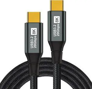 USB C to USB C Monitor Cable 3.3FT-8K@60Hz USB C Display Cable-100W PD Fast Charging-USB 3.1 Gen 2 20Gbps Type-C Data Transfer, USBC to USBC Video Cable for iPhone 15 / 16 Plus Pro Max, MacBooks, iPad