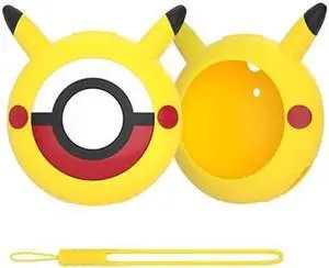 Protective Silicone Case for Pokémon Go Plus + 2023 Cover Case for Pokemon Go Plus Plus with Wri Stand Strap Yellow