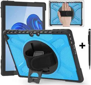 for Microsoft Surface Pro 11 Pro 10 Pro 9 Case 13 inch Rugged Protective Case for Surface Pro 11 10 9 with Rotating Stand & Hand Strap Pen Holder Compatible with Type Cover Keyboard + Stylus