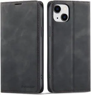 Case for iPhone 15 5G 6.1 inch Premium PU Leather Cover with Card Holder Stand and Shockproof Flip Wallet Cover