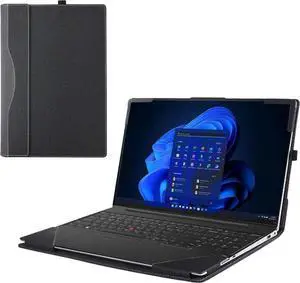 Laptop Cover Case for 14 inch Lenovo Thinkpad X1 Carbon Gen 12 & ThinkPad X1 2-in-1 Gen 9, PU Leather Protective Sleeve Bag with Heat Dissipation Bracket, Pencil Holder