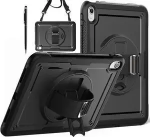 Case for iPad (A16) 11th Generation 11 Inch 2025, iPad 10th Generation 10.9 inch 2022 with Screen Protector, Foldable Stand, Pen Holder, Heavy Duty Shockproof Rugged Protective Cover