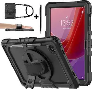 Case for Lenovo Tab M11 2024 TB330FU TB330XU TB-331FC Shockproof Protective Cover with Screen Protector Rotating Stand and /Shoulder Strap Pen Holder