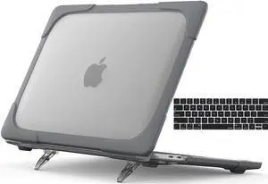 For MacBook Pro 13 inch Case 2022 2020 Release Model A2338 M2 M1 A2289 A2251 Plastic Hard Shell Shockproof Cover with Fold Stand and & Keyboard Cover