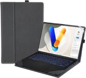 Laptop Cover Case for 14 inch ASUS Zenbook 14 OLED UX3405 UM3406 & for Vivobook S 14 OLED S5406 M5406,PU Leather Protective Sleeve Bag with Heat Dissipation Bracket