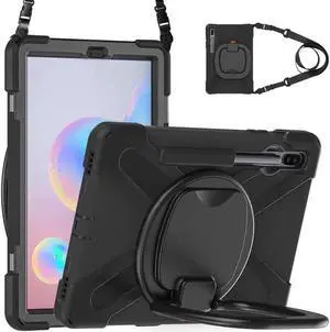 For Galaxy Tab S6 10.5 Case Shockproof Protective Case with 360 Rotate Hand Strap/ Stand and for Samsung Galaxy Tab S6 10.5 Inch 2019 Release SM-T860/T865/T867