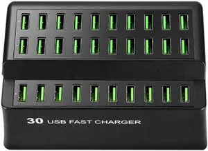 USB Charging Standation 30 Ports 180W USB Charger Desktop USB Wall Charger Rapid ChargerMultiple USB Charging Standation for iPhone iPad Samsung Galaxy Smart Phone Kindle More