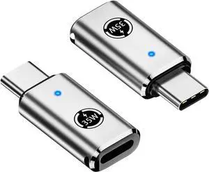 2 Pack USB C Charging Adapter for iPhone 15 Series, Lighting (Female) to USB C (Male) Adapter, 35W PD USB Type C Converter for Galaxy S24 Ultra S23 Fe S22+, Z Flip 5, and More Type C Devices
