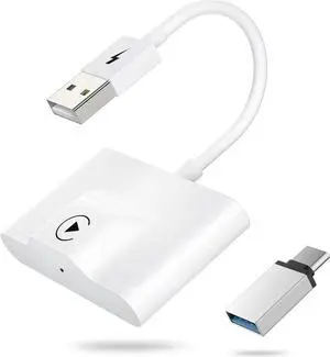 CarPlay Wireless Adapter for Factory Wired CarPlay 2024 Upgrade Plug & Play Dongle Converts Wired to Wireless for Cars from 2015 & iPhone iOS 10+