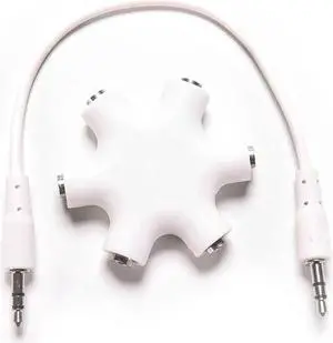 1Pcs 3.5mm 6 Way Ports Male to 2 3 4 5 Female Audio Earphone Jack Splitter Adapter HUB 8 inch Cord Cable 1PC