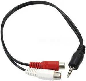1Pcs 3.5mm AUX Male to 2 RCA Female Splitter Cable Stereo Audio Adapter Cord Lead 1pc