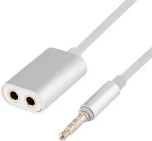 1Pcs 3.5mm TRRS Male to Dual 3.5mm Female Stereo Audio Earphone Splitter Adapter Cable cord wire line