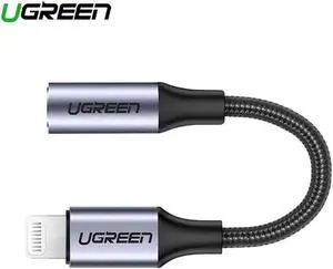 1Pcs Ugreen MFi Lightning to 3.5mm Jack AUX Cable for iPhone 7 8 plus XR Xs MAX 3.5mm Lightning 3.5 Headphones Audio Adapter Splitter