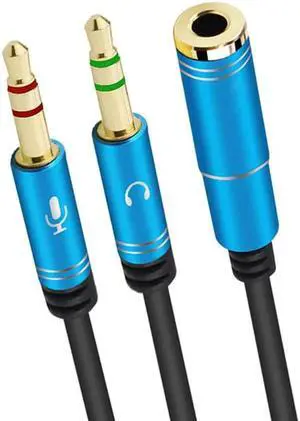 1Pcs Audio extend Cable Headphone Splitter for Computer 3.5mm Female to 2 Male 3.5mm Mic Audio Y Splitter Cable Headset to PC Adapter