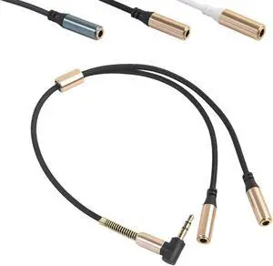1Pcs 1 Male To 2 Female Audio Cable Splitter 3.5mm Audio Aux Cable Male To 2x Female Stereo Extension Headphone Splitter Cord