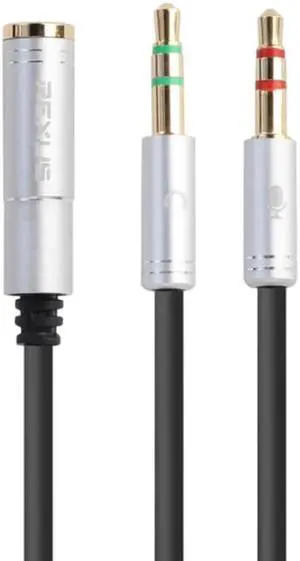 1Pcs Female to 2 Male 3.5mm Splitter Headphone for Computer 3.5mm Mic Audio Y Splitter Cable Headset to PC Adapter