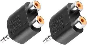 2Pcs 3.5mm Male to 2 RCA Female 3.5mm Jack 1/8" TRS Y Splitter 2RCA Stereo Adapter Converter Audio Cable Connector