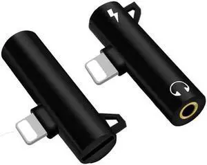 1Pcs 2 in 1 Audio Headphone Charging Dual Adapter Splitter For iPhone XR XS X 7 8 Plus For 3.5mm Jack to Earphone AUX Cable Connector