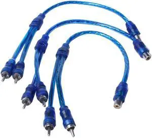 3 pcs Audio connection for 1 RCA female to 2 RCA male adapter splitter Cable