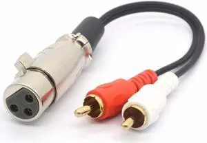 1Pcs XLR to RCA Y Splitter Cable, 1 XLR Female to 2 RCA Male Stereo Plug Adapter 1Pcs XLR to RCA Y Splitter Cable, 1 XLR Female to 2 RCA Male Stereo Plug Adapter
