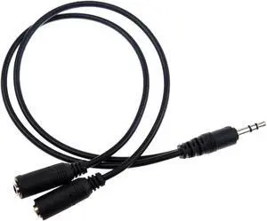 1Pcs Audio Jack Y Cable 3,5mm Jack Plug Stereo at 2 x 3.5 mm Stereo Jack Socket Coupling Adapter about 20 cm