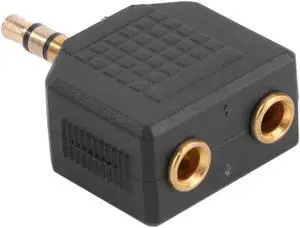 2pcs Gold Plated 3.5mm Male Stereo to Dual 3.5mm Female Jack Y Splitter Audio Adapter Converter Connector