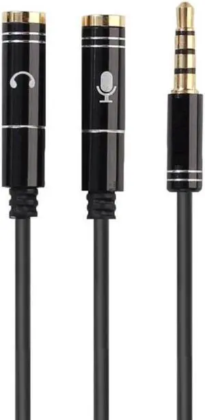 1Pcs 3.5mm Jack Headphone Mic Audio Splitter Gold Plated Aux Extension Adapter Cable Cord for Computer PC Microphone