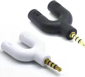 1Pcs Headphone Microphone Splitter 3.5mm Audio Splitter U Jack to Headphone Microphone 2 Way U Splitter Converter Adaptor