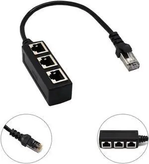 1Pcs Exquisitely Designed Durable 1 To 3 Port Ethernet Switch RJ45 Y Splitter Adapter Cable for CAT 5/CAT 6 LAN