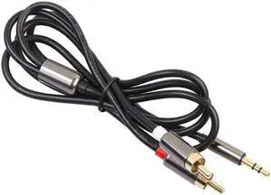 1Pcs 3.5 mm to 2 RCA Audio Cable AUX Splitter 3.5mm Stereo Male to Male 2 RCA Adapter Speaker Cable 1m Pure Copper Audio Cable
