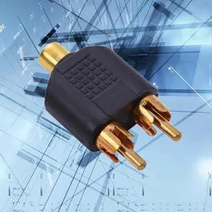 1Pcs RCA Female to 2RCA Male Adapter AV Audio Plug RCA Female to Male RCA Y Splitter Audio Converter for Computer TV Audio MP3