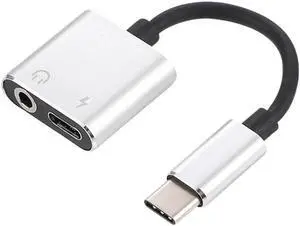 1Pcs 2 in 1 Type C Audio Cable to USB C & 3.5 mm Jack Earphone Audio Cable Adapter for Moto Audio Splitter Adapter