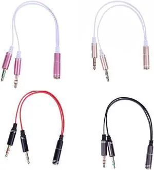 1Pcs 3.5mm Audio Splitter Adapter Cable for Computer Jack 3.5mm 1 Male to 2Female Mic Y Splitter Cable Headset Splitter Adapter Cable