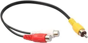 1Pcs Practical Audio Video Cable RCA Splitter RCA Male Connectors to 2RCA Female Stereo Plug Adapter Audio Cable Cord Digital Cables