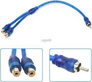 1Pcs Car Audio 1 RCA Female to 2 RCA Male Y Splitter Cable Converter Cord Adapter Cable For Car MP3 For Phone