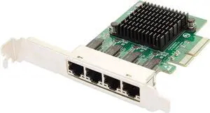 4 Port Quad Gigabit Ethernet PCI Express 2.1 PCI-E x4 Network Interface Card (NIC) 10/100/1000 Mbps Realtek Chipset SI-PEX24085