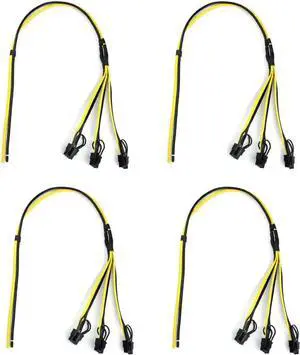 Power Supply Cable 8pin GPU Video Card Wire 1 to 3 6p+2p Miner Adapter Cable 12AWG+18AWG Cables for Mining (5Pcs)