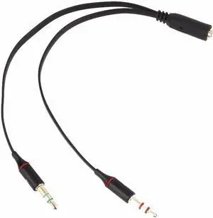 1Pcs Cewaal 3.5mm Microphone Cable Stereo Headphone Mic Audio Cable 2 Male to 1 Female Y Splitter Cable Adapter Plug Jack Cord