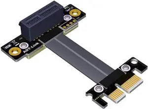 90 Degree Right Angle PCIe 3.0 x1 to x1 Extension Cable R11SL 8G/BPS High Speed PCI Express 1x Riser Card Extender Ribbon Cable (10CM)