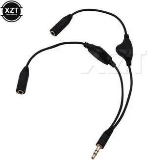 1Pcs Headphone Splitter Audio Cable 3.5mm Male to 2 Female Jack Earphone Y Splitter Adapter Aux Cable for iPhone Samsung MP3 Player