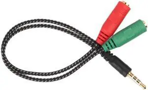 1pcs 3.5mm Stereo Aux to Aux Cable Male to 2 Female Headphone Mic Y Splitter Audio Cable for Speaker Micphone Smartphone