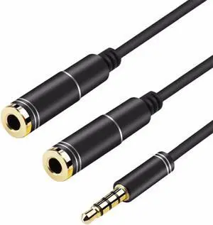 1Pcs 3.5mm Audio Splitter Cable for Computer Jack 3.5mm 1 Male to 2 Female Mic Y Splitter Cable Headset Splitter Adapter