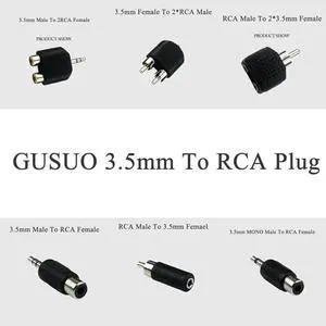 1Pcs 3.5mm Stereo/Mono Male Female To RCA 2RCA Plug Splitter Adapter Male Jack Audio Plug Y Splitter
