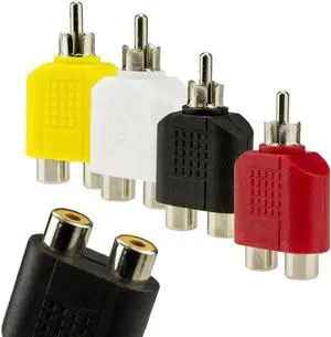 1Pcs 8x RCA Y Splitter AV Audio Video Plug Converter 1 Male to 2 Female Cable Adapter Set