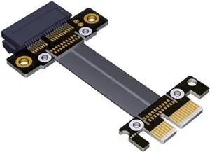 R11S PCIe 3.0 x1 to x1 Extension Cable EMI Shielding 8G/BPS High Speed PCI Express 1x Riser Card Extender Ribbon Cable (25cm,R11SF-WK Open Type)