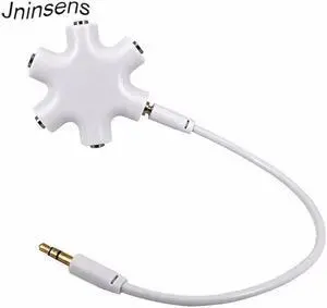 1Pcs 5 Way 3.5mm Stereo Headset Headphone Earphone Extension Audio Hub Splitter Adapter 1 Male to 2 3 4 5 Female Audio Cable