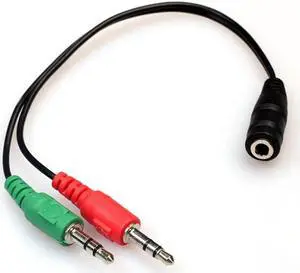 1Pcs Binmer Y Splitter 1 Female to 2 Male 3.5mm Mic Stereo Audio Adapter Audio Cable For PC