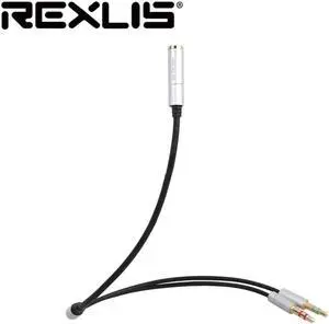 1Pcs REXLIS Splitter Headphone for Computer 3.5mm Female to 2 Male 3.5mm My C Audio Y Splitter Cable Headset to PC Adapter